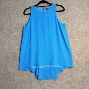 Vince Camuto Sz S Multi Blue Waterfall Back Detail Tank Top  Hi-lo Hem Turquoise